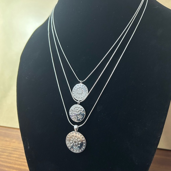 Silver Layered Necklaces - Picture 3 of 4